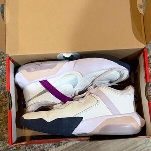 Nike Cream and Purple High-Top Sneakers